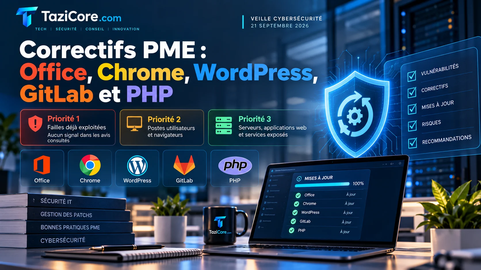 Correctifs PME : Office, Chrome, WordPress, GitLab et PHP