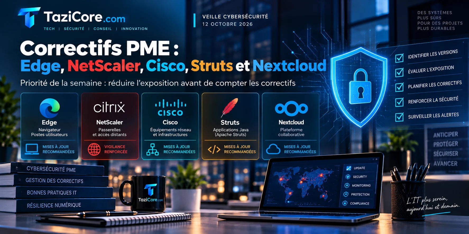 Correctifs PME : Edge, NetScaler, Cisco, Struts et Nextcloud